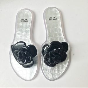 New in Box Stuart Weitzman Jelly Bloom Sandals - Black, Size 7